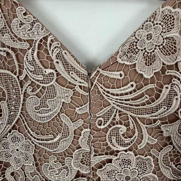 DRESS THE POPULATION Ava Nude Lace Mini Dress - Picture 6 of 8
